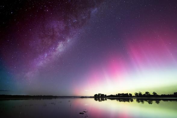 "Milky Way and Aurora Australis."

patrickkavanagh, CC BY 2.0, via Wikimedia Commons.
