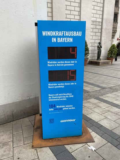 Blue sign in Munich, Germany titled 