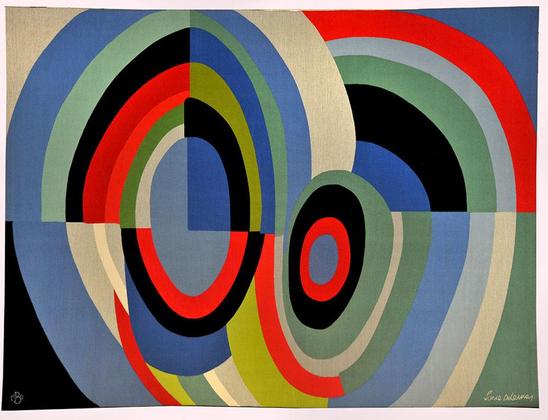 Wool tapestry designed by Sonia Delaunay, 1974