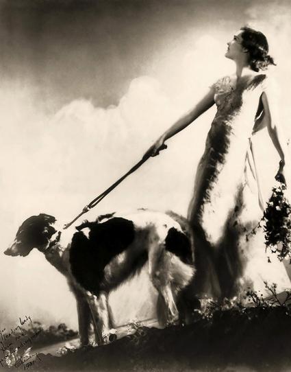 girl and dog