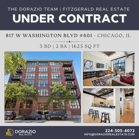 817 W Washington #601 under contract. Andrew Dorazio of The Dorazio Team at Fitzgerald Real Estate. 224-505-4072; info@doraziorealestate.com