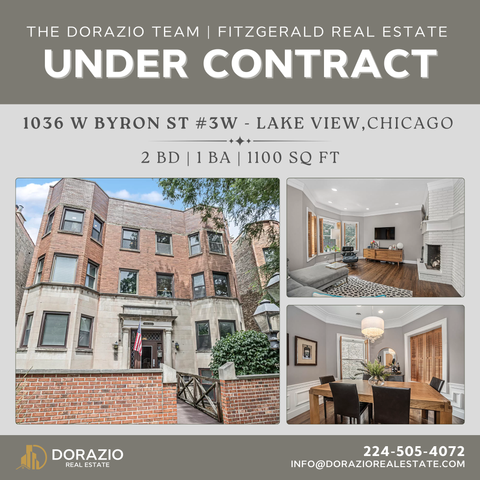 1036 W Byron St. #3W, Chicago, IL under contract with Andrew Dorazio of The Dorazio Team at Fitzgerald Real Estate.