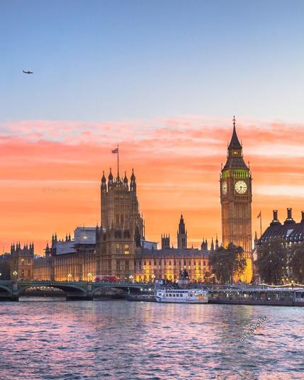 Golden hour in London, England