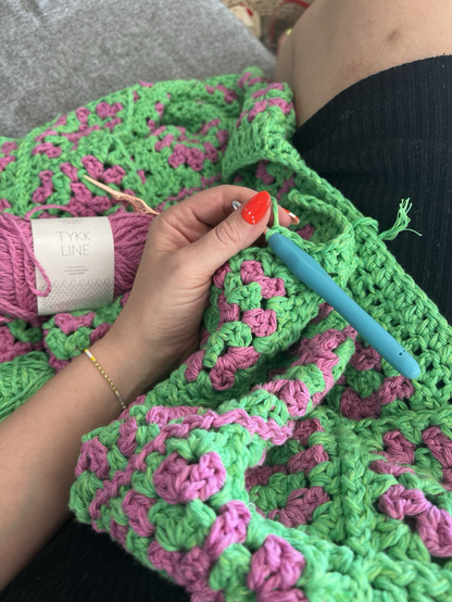 Pink and green crochet 