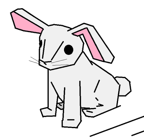 Bunny drawn almost entirely with the line tool in paint