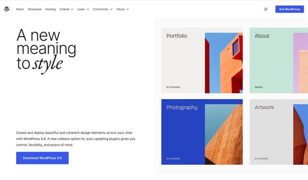 A new meaning to style - Landing Page for WordPress 6.6