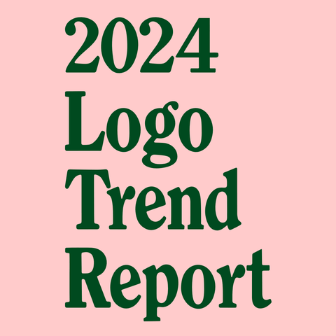 Green text on pink background:
2024 Logo Trend Report  