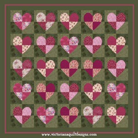 4-Patch Hearts quilt. 