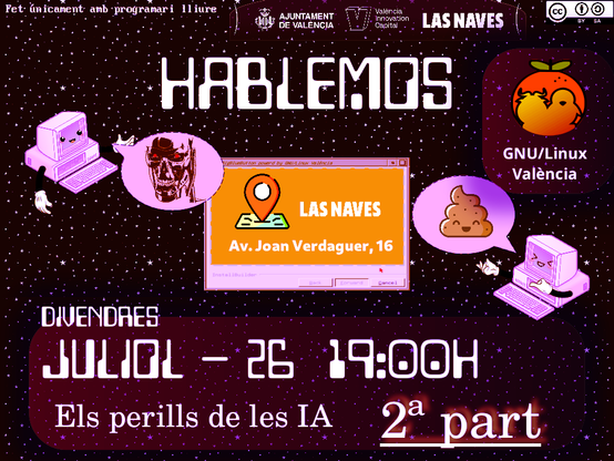 Cartel promocional del debate/coloquio, que se celebrará en Las Naves, en Avinguda Joan Verdeguer, 16.
