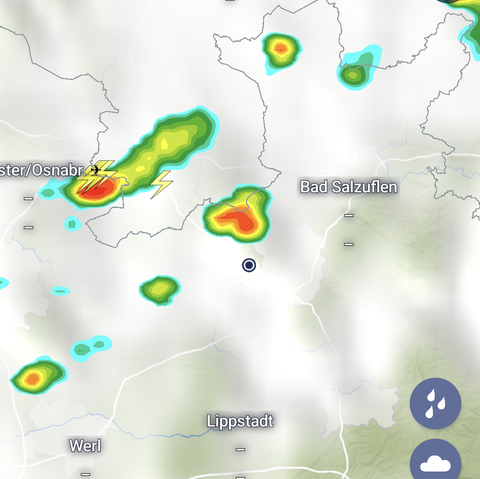 Regenradarkarte von Ostwestfalen