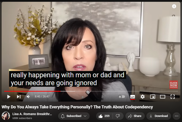 https://www.youtube.com/watch?v=hBRRHJr9ct0
Why Do You Always Take Everything Personally? The Truth About Codependency
While codependents focus on the needs of others, they do not always recognize the pressure they place on others. If you have a codependent husband, for example, he might jump to your needs in response to you huffing or puffing, wishing to fend off a potential mounting of your anxiety due to his unhealed wounds of the past where he noticed a parent's anxiety mount and experienced the fallout as a result. Jumping in to correct your frustration can cause you to feel invisible, judged, and responsible for your need to control your frustration level.  Rather than your husband detach and allow you to have your experience, he may subconsciously be motivated to take care of your feelings. If you react negatively, this can intensify his anxiety and cause him to react to you as if you have done something wrong. 

What's wrong is a lack of awareness and the repeating of maladaptive behavior skills, none of which is our fault.  The good news is that with conscious healing and awareness, we can reprogram and heal codependency. 

These actions may be well intended, however, unless a codependent person can observe how their happiness and level of anxiety are tied to the mood or state of their partner and recognize how they themselves might not always respond in the healthiest ways to their partners' moods, this pattern continues, erodes trust, and integrity.