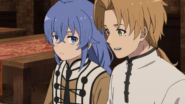 Roxy Migurdia and Rudeus Greyrat from the anime series Mushoku Tensei: Jobless Reincarnation Season 2 Part 2.
