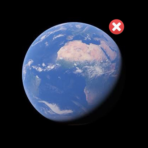 Planet earth with a delete symbol 