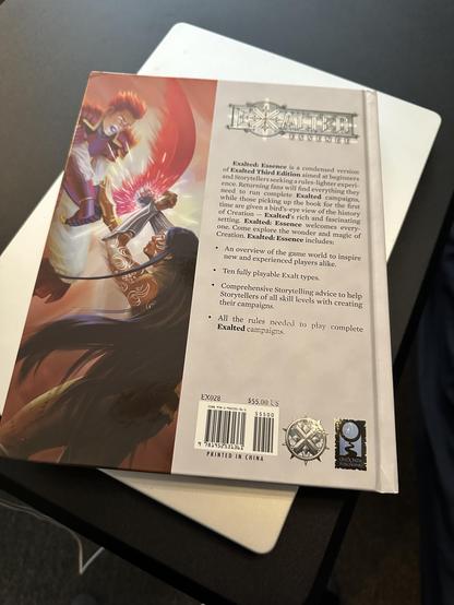 Kickstarter printing of Exalted Essence. Back.
