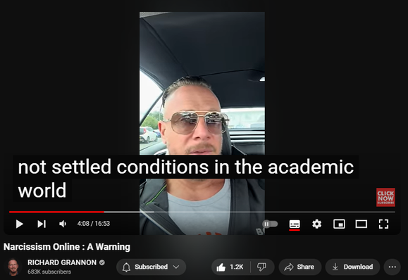 https://www.youtube.com/watch?v=VrRSkWPwR1w
Narcissism Online : A Warning
16,317 views  26 Jul 2024