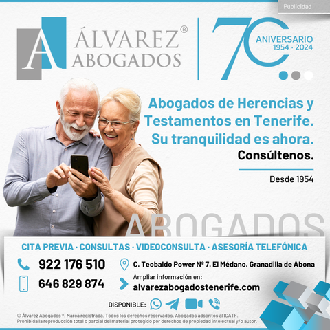 Abogados de Herencias y Testamentos en Tenerife. Su tranquilidad es ahora. Sucesiones, Donaciones, Testamentos y Herencias. Consúltenos sin compromiso.
https://alvarezabogadostenerife.com/2015/01/abogados-herencias-y-testamentos-en-tenerife/

#alvarezabogados #abogados #Tenerife #sucesiones #donaciones #herencias #testamentos #derecho #legal #tenerifelegal #abogadostenerife #asesorialegal #defensalegal 
