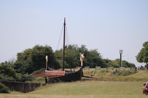 The replica Viking ship at Pegwell Bay
