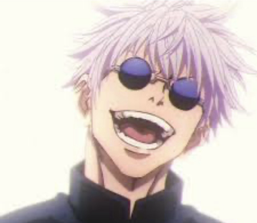 Satoru Gojo laughing from JJK