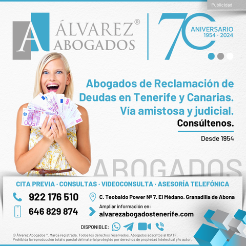 Abogados de Reclamación de Deudas en Tenerife y Canarias. Vía amistosa y judicial. Disponible para Empresas, Pymes y Autónomos, Cubrimos toda las Islas Canarias. Consúltenos sin compromiso.
https://alvarezabogadostenerife.com/abogados-reclamacion-deudas-tenerife/

#alvarezabogados #abogadostenerife #tenerifelegal #legal #impagos #deudas #facturas #empresas #Canarias #morosidad #Tenerife #Abogados
