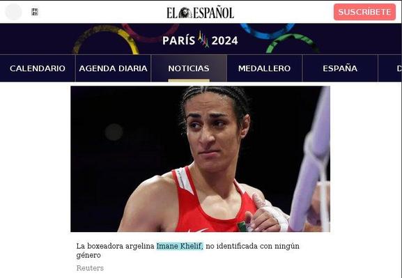Algerian boxer Imane Khelif.
Headlines El Español 2024 Aug. 01