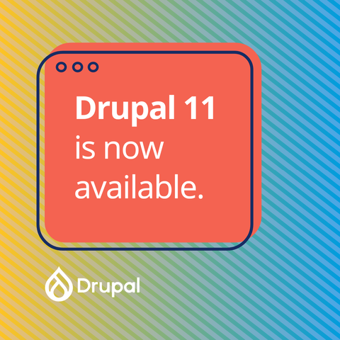 Text in the new Drupal branding:

'More flexible and easier structured content, workflows, and content governance for ambitious builders.'