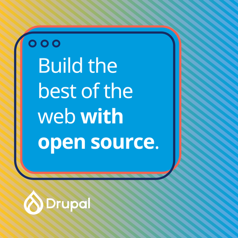 Text in the new Drupal branding:

'Drupal 11 is now available'.