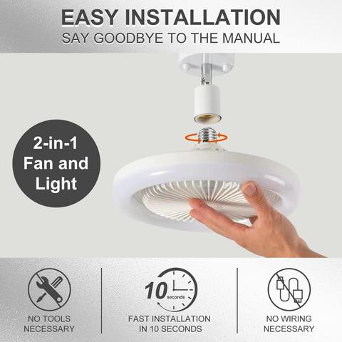 2-in-1 Fan and Light with socket design 