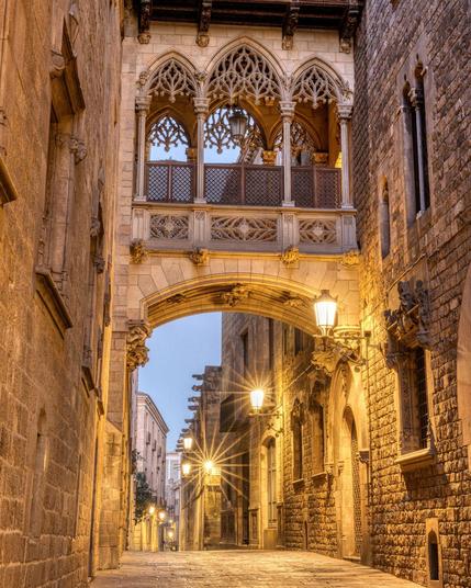 The Gothic Quarter in Barcelona, Spain