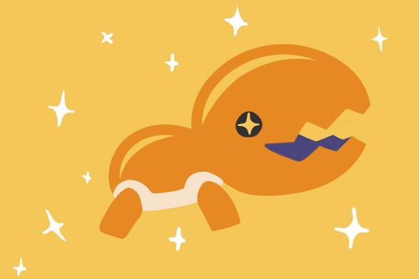 A pokemon, "Trapinch" just enjoying their life