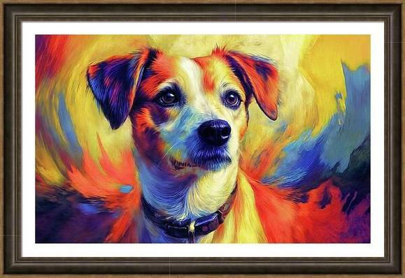 colorful dog painting
