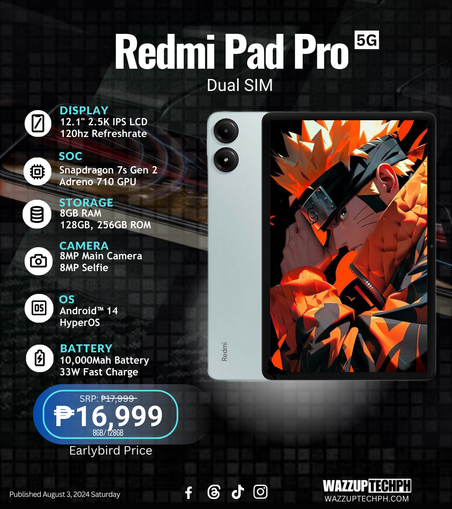 a tablet redmi pad pro with spec and price