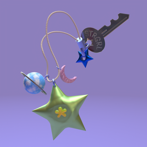 3D model of a star and planet keycharm