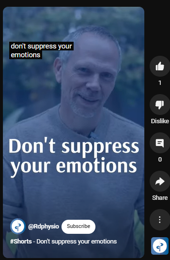 https://www.youtube.com/shorts/EXuLUzgzy4Y
The suppression of our emotions, whether through social expectation, life experience or even as a result of trauma can manifest in our physiology in many ways that are detrimental to our health. And, so maybe rather than suppress our emotions, we should look to understand them and give them the opportunity to resolve.

Watch the full video on my #YouTube channel: ‪@Rdphysio‬ 

Hi there and thanks for watching this video and visiting our channel. 

Rodger Duckworth Physiotherapy is the leading physiotherapy practice in Wokingham treating clients/patients at our Wokingham clinic, Verney Grange.