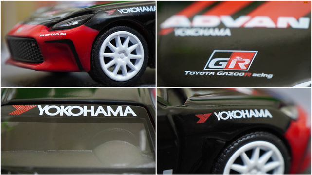 Some close-up shots of Toyota GR86 Advan livery by Pop Race in 1:64 scale on AREA 164