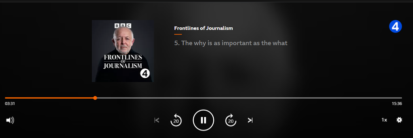 Frontlines of Journalism
5/10. The Why Is as Important as the What
Jeremy Bowen considers the line between
analysis and opinion. Producer Georgia Catt