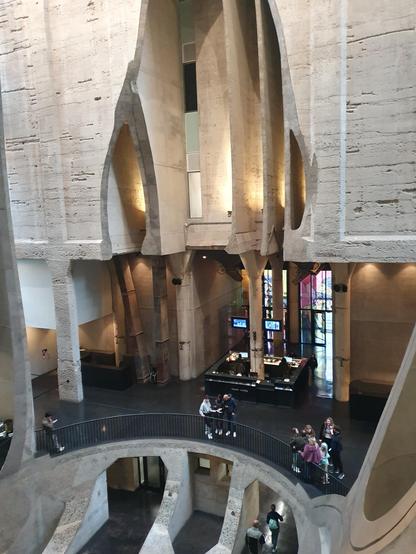 Close of the giant cutoff above the reception area of the museum. 