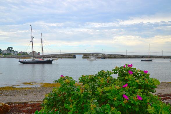 Cribstone Bridge

In the town of Harpswell, Maine, the Cribstone Bridge connects Bailey Island with Orr's Island and is made of granite slabs that allow the tide to pass through. Construction began in 1927 and finished in 1928.