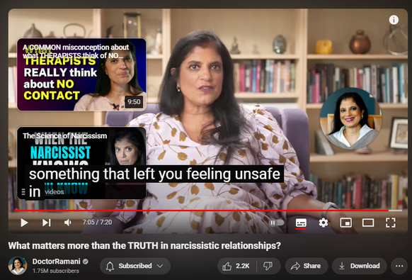 https://www.youtube.com/watch?v=f9ywrUse324
What matters more than the TRUTH in narcissistic relationships?

31,408 views  6 Aug 2024
Let's face it, sometimes relationships are not always about the truth - narcissistic relationships are riddled with lies. The lies hurt, but often what leaves us feeling truly broken down is a lot deeper than just the lies… Stay tuned as I breakdown what this is and how to cope!