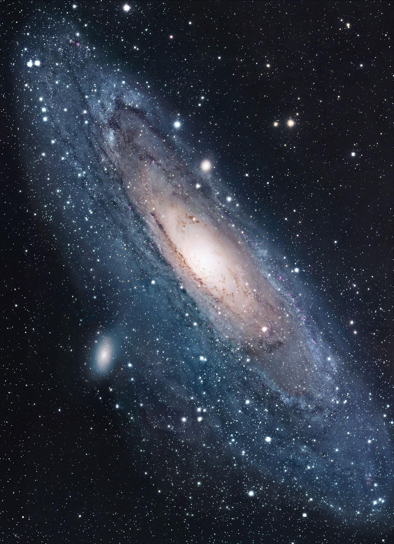 Deep-exposure photo of M31, the Andromeda Galaxy, via ESO. 