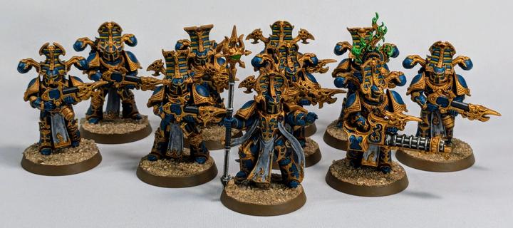 Thousand Sons Rubric Marines painted as close as I could to the box art.