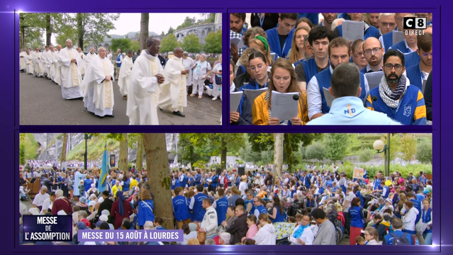 Mass of August 15
Celebrated in Lourdes. In the Catholic tradition, the feast of the Assumption marks the end of the earthly life of the Virgin Mary, "assumed into heaven".