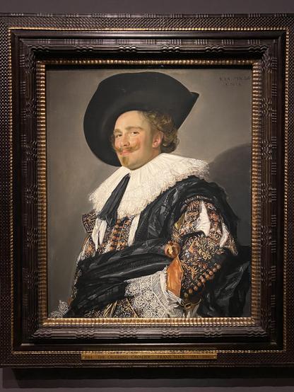 17 century painting of young confident & smiling young man 