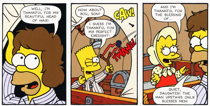 Simpsons Comics #175 is the one-hundred and seventy-fifth issue of Simpsons Comics. It was released in the USA in February 2011.
After destroying Disco Stu's entire video collection of 1970s television shows, Homer is ordered by the court to replace the library. Thus begins a nostalgic trip to yesteryear, featuring life on the prairie, variety show puppets, a beaten down and beaten up private eye, and much more.