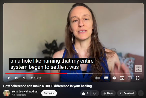 https://www.youtube.com/watch?v=zWnGhkjw0zg
How coherence can make a HUGE difference in your healing

48 views  11 Aug 2024
In this video, I share a personal story about coherence and about the profound impact of coherence on your healing journey. Discover how aligning your mind, body, and emotions can accelerate your healing process. Whether you're new to somatic healing or looking to deepen your practice, my hope is that this video will inspire you to explore the power of coherence in your own life.

Please leave a like or comment if you feel inspired. I love to hear from you!

Disclaimer: Please note that I am a yoga teacher, bodyworker, and somatic practitioner, not a medical professional or licensed therapist. The content provided in this video is for informational and educational purposes only. It is not intended as a substitute for professional medical advice, diagnosis, or treatment. While somatic therapies have been shown to support healing, individual results may vary.