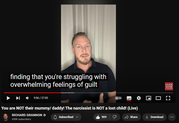 https://www.youtube.com/watch?v=fzkoifi5Np0
You are NOT their mummy/ daddy! The narcissist is NOT a lost child! (Live)