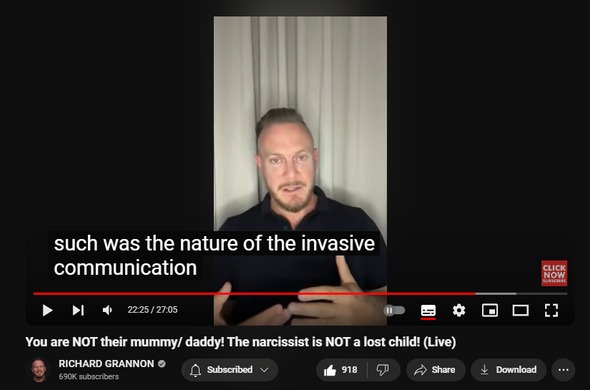 https://www.youtube.com/watch?v=fzkoifi5Np0
You are NOT their mummy/ daddy! The narcissist is NOT a lost child! (Live)