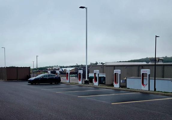 Tesla model 3 charging in Marquette Meijers