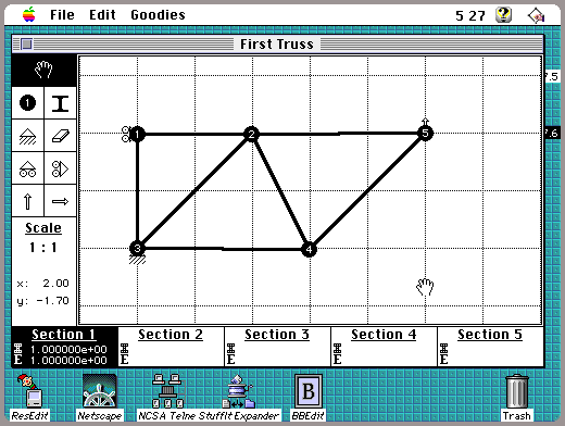 Mac OS 7.5 and TrussMe editor window.