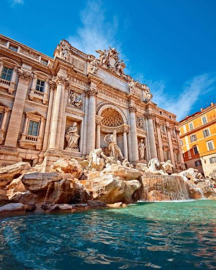 Trevi Fountain in Rome, Italy.
