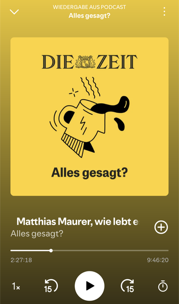 Screenshot des Podcasts "Alles Gesagt?" auf der Streaming Plattform Spotify